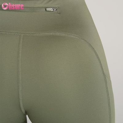 Plus Size Yoga Hose mit Reißverschlusstasche hinten, feuchtigkeitsabsorbierend und schnell trocknend, Leggings für Damen