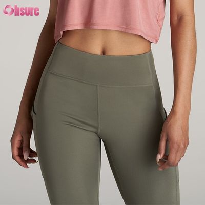 Plus Size Yoga Hose mit Reißverschlusstasche hinten, feuchtigkeitsabsorbierend und schnell trocknend, Leggings für Damen