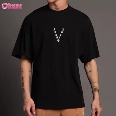 Übergroßes 300GSM schweres T-Shirt, blanko, individuell bedruckt, 100% Baumwolle, Damen-T-Shirts