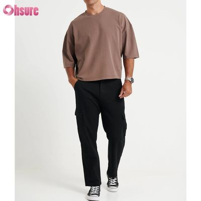 Großhandel Übergroß Crew Hals Baumwolle T-Shirt für Männer Leichtgewicht Box geschnittenem Stil Shirt für Männer