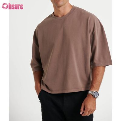 Großhandel Übergroß Crew Hals Baumwolle T-Shirt für Männer Leichtgewicht Box geschnittenem Stil Shirt für Männer