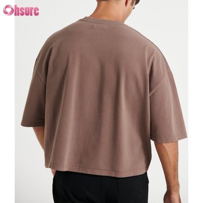 Großhandel Übergroß Crew Hals Baumwolle T-Shirt für Männer Leichtgewicht Box geschnittenem Stil Shirt für Männer