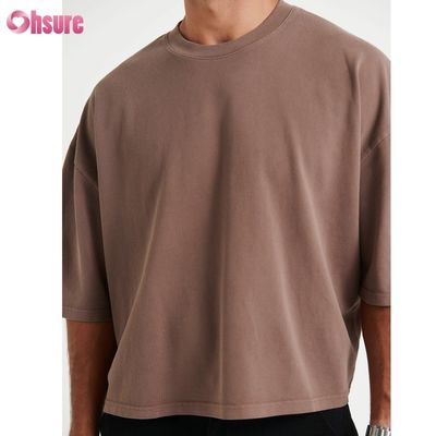 Großhandel Übergroß Crew Hals Baumwolle T-Shirt für Männer Leichtgewicht Box geschnittenem Stil Shirt für Männer