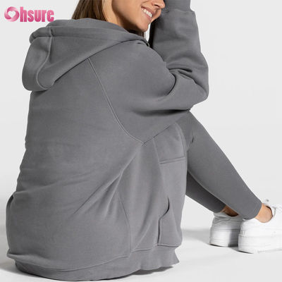 Hochwertiger Oversized-Zip-Pullover-Sweatshirt für Damen mit individuellem Logo, einzigartigem Design, Fleece-Hoodies für den Winter