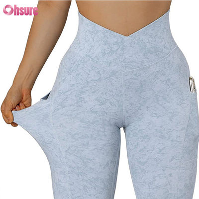 Individuelle Gymnastik V-Taille Leggings für Damen, Workout, Po-Lifting, Yogahosen, Sport, Fitness, Yoga-Leggings mit Tasche