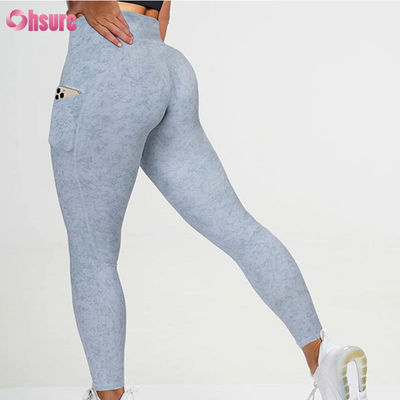 Individuelle Gymnastik V-Taille Leggings für Damen, Workout, Po-Lifting, Yogahosen, Sport, Fitness, Yoga-Leggings mit Tasche