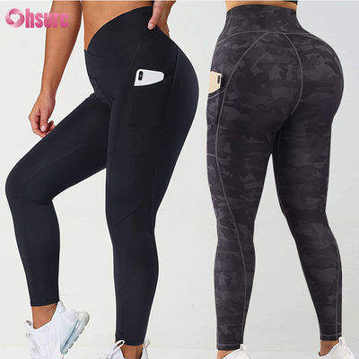Individuelle Gymnastik V-Taille Leggings für Damen, Workout, Po-Lifting, Yogahosen, Sport, Fitness, Yoga-Leggings mit Tasche
