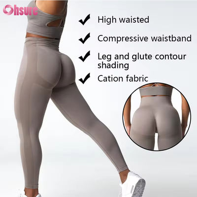 Maßgeschneiderter, brandneuer, hochwertiger Artikel, High-Waist-Hose mit gerafftem Po, Hüftstraffung, GYM, Fitness, Yoga-Leggings für Damen