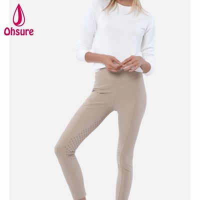 Super Qualität angepasste Hochwaist Frauen Reit-Silicon-Tights Reit-Leggings