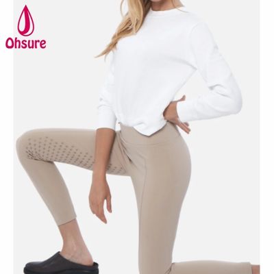 Super Qualität angepasste Hochwaist Frauen Reit-Silicon-Tights Reit-Leggings