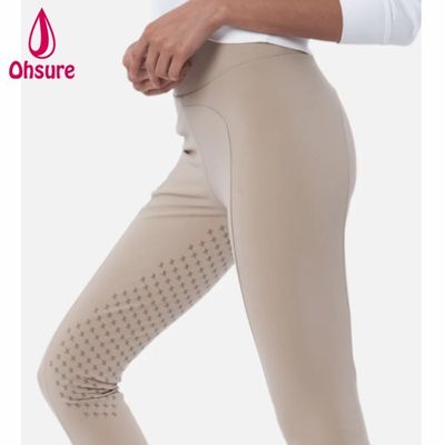 Super Qualität angepasste Hochwaist Frauen Reit-Silicon-Tights Reit-Leggings