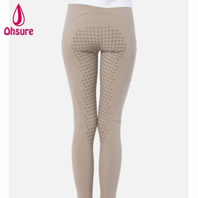 Super Qualität angepasste Hochwaist Frauen Reit-Silicon-Tights Reit-Leggings