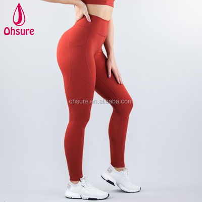 Atmungsaktive Netzläuferhosen mit Tasche Yoga Leggings für Frauen Kompressions-Sportstrumpfhosen