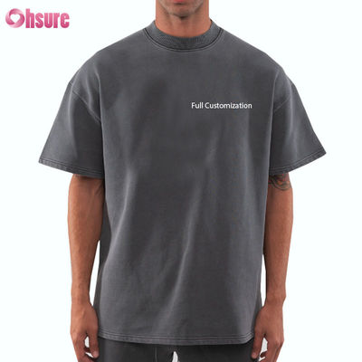 Hochwertige gewaschene Vintage-Baumwolle Loose Fit Fallende Schulter Schwergewicht Custom Printed Logo Oversized T-Shirt