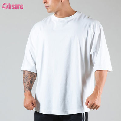 Männer Fitnessstudio Bodybuilding Fitness Loose Casual Männer T-Shirt übergroße Grundstil