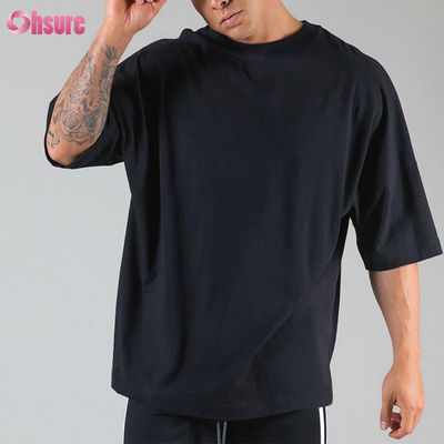 Männer Fitnessstudio Bodybuilding Fitness Loose Casual Männer T-Shirt übergroße Grundstil