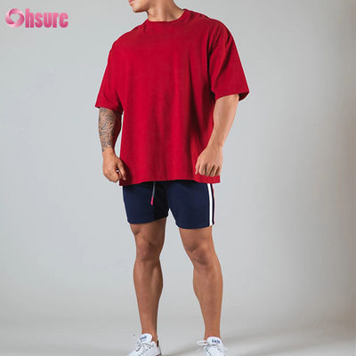 Männer Fitnessstudio Bodybuilding Fitness Loose Casual Männer T-Shirt übergroße Grundstil