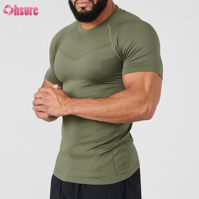 Personalisierte Polyester-Kurzärme Leichtgewicht Schnelltrocknen Geeignet zum Laufen Fitness Männer Kompression Muskel Fitness T-Shirt