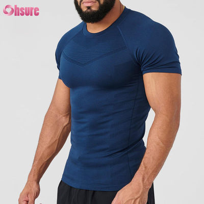 Personalisierte Polyester-Kurzärme Leichtgewicht Schnelltrocknen Geeignet zum Laufen Fitness Männer Kompression Muskel Fitness T-Shirt