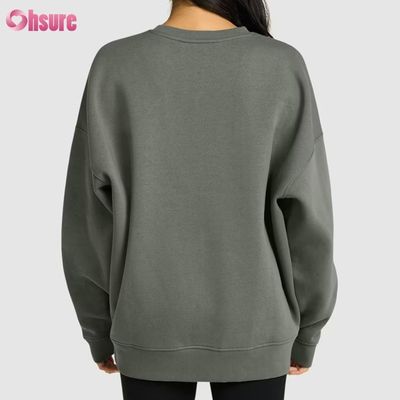 Individuell bedruckter langer Pullover-Sweatshirt für Damen, lässiges, lockeres Design mit Rundhalsausschnitt und Kapuze für Wintersport, Strickstoff