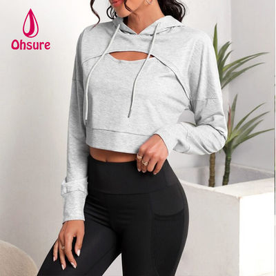 Ohsure Fitness Frauen Loose Casual Herbst Sweatsuit Yoga Grundlegende Drop Schulter Ziehseile Pflanzen Sport Hoodie