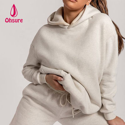 Ohsure Custom Logo Hoodies Frauen einfache bestickte 100% Baumwolle Loose Sweatshirts übergroße Frauen Essentials Hoodies Casual