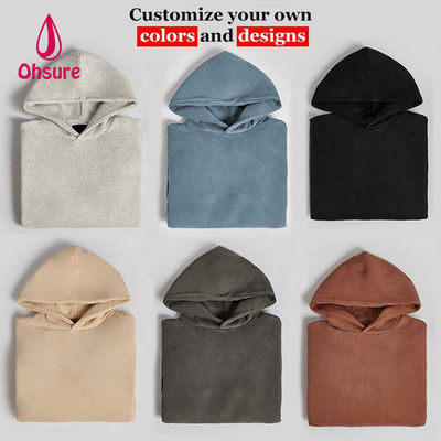 Ohsure Custom Logo Hoodies Frauen einfache bestickte 100% Baumwolle Loose Sweatshirts übergroße Frauen Essentials Hoodies Casual