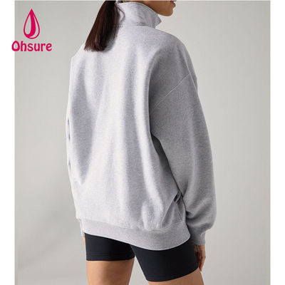 Ohsure Half Zip Pullover 1/4 Zip Sweatshirt Blank Oversized Long Sleeve Sweatshirt Damen Hoodie Custom Cotton Hot Sale Fleece