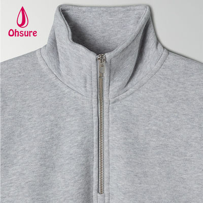 Ohsure Half Zip Pullover 1/4 Zip Sweatshirt Blank Oversized Long Sleeve Sweatshirt Damen Hoodie Custom Cotton Hot Sale Fleece