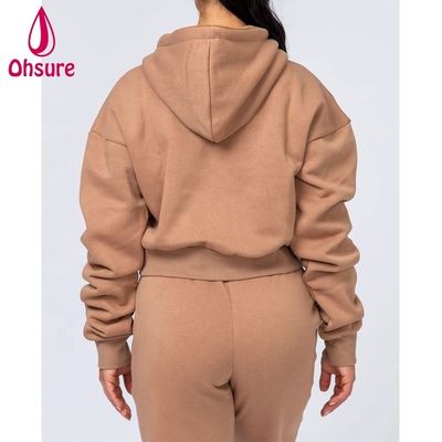 Fitness Wear Frauen Pullover Tops Bio Baumwolle Fleece Sport Hoodies Puff Logo Frauen Training Fitness Hoodies