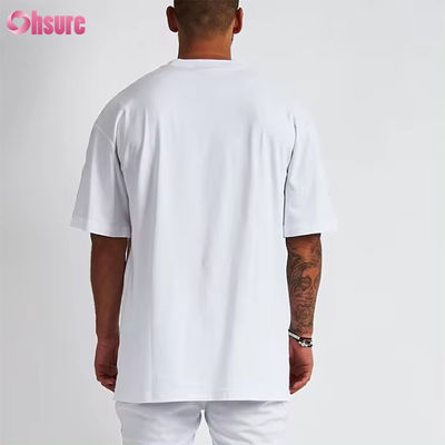 Individuelles Logo Streetwear Heavy T-Shirt Bedruckt Schwarz Baumwolle Schwerer Drop Shoulder Dickes Blanko T-Shirt