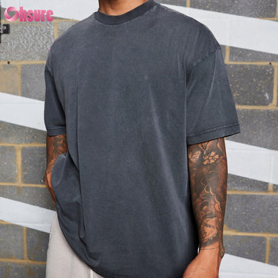 Herren Sportbekleidung Baumwolle Säure gewaschen Übergroße Fitness Training Gym T-Shirts Hochwertiges individuelles Logo Running für Herren Casual Gewebt