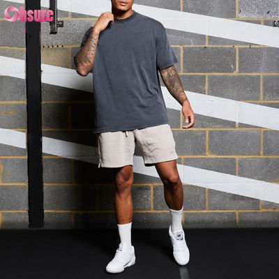Herren Sportbekleidung Baumwolle Säure gewaschen Übergroße Fitness Training Gym T-Shirts Hochwertiges individuelles Logo Running für Herren Casual Gewebt