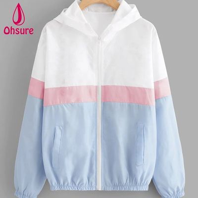 Damen Windjacke Sport Outdoor Jacke Mode Running Workout Kapuzenjacke Motorradjacke Polyester Reißverschluss Jacke Gewebt Standard
