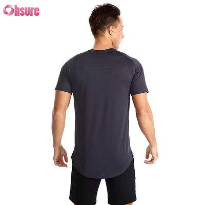 Großhandel US Größe Fitnessbekleidung Männer Fitness Sport T-Shirts Atemberaubend Hohe Elastizität Schnell trocknen Laufen Slim Fit T-Shirts