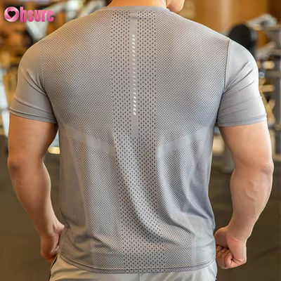 Herren Sport-Top Activewear Shirt Polyester Spandex Herren Laufbekleidung Gym Leichte Sportliche Elastische T-Shirts