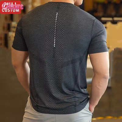 Herren Sport-Top Activewear Shirt Polyester Spandex Herren Laufbekleidung Gym Leichte Sportliche Elastische T-Shirts