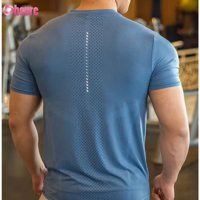 Herren Sport-Top Activewear Shirt Polyester Spandex Herren Laufbekleidung Gym Leichte Sportliche Elastische T-Shirts