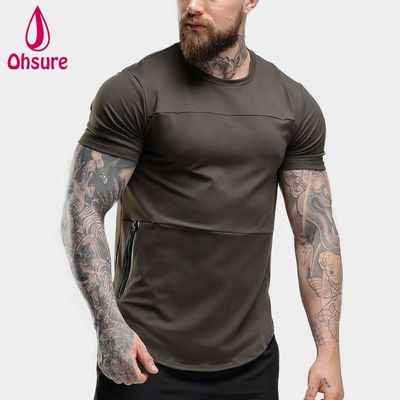 Großhandel Atmungsaktives Athleisure Plus Size T-Shirt Benutzerdefiniertes Kurzarm-T-Shirt Fitness Herren T-Shirt
