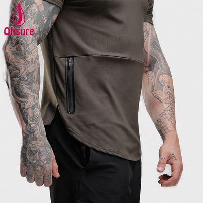 Großhandel Atmungsaktives Athleisure Plus Size T-Shirt Benutzerdefiniertes Kurzarm-T-Shirt Fitness Herren T-Shirt