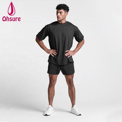 Neuankunft Benutzerdefinierter Druck Plus Size Herren T-Shirt Sport Dropped Leichte Schweißableitung Stilvolles Sweatshirt Gym Singlet