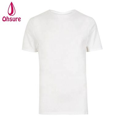 Benutzerdefiniertes Logo Muskel Slim Fit Gym T-Shirt 95% Bambus 5% Spandex Bodybuilding Fitness Tee Herren Sport Weißes T-Shirt