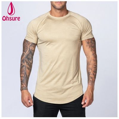Gymnastik-Übung Tragen für Männer Bambus T-Shirt Sport Shirt Training Kurzärme Drucken Casual Print Muster Strickmuskel Unterstützung