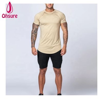 Gymnastik-Übung Tragen für Männer Bambus T-Shirt Sport Shirt Training Kurzärme Drucken Casual Print Muster Strickmuskel Unterstützung