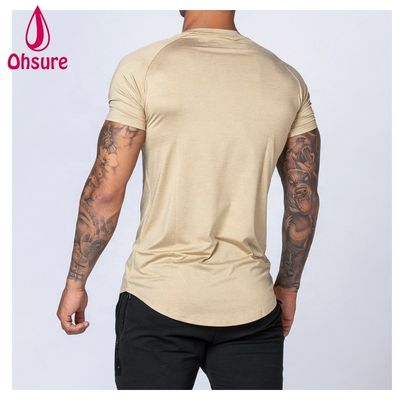 Gymnastik-Übung Tragen für Männer Bambus T-Shirt Sport Shirt Training Kurzärme Drucken Casual Print Muster Strickmuskel Unterstützung