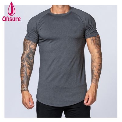 Gymnastik-Übung Tragen für Männer Bambus T-Shirt Sport Shirt Training Kurzärme Drucken Casual Print Muster Strickmuskel Unterstützung