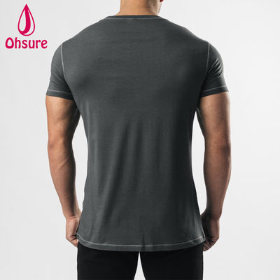 OEM Custom Logo Schnell Trocknendes Zick-Zack-Nähte Sport-Top Muskel-Fit Herren Fitnessstudio Training Herrenhemden Blanko Casual Bedruckt