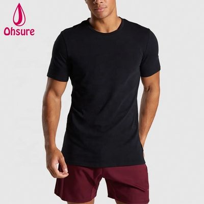 Schmale Passform Baumwolle Spandex Herren Gymnastik T-Shirt Bodybuilding T-Shirt Workout Kleidung Hochwertig Maßgeschneidert für Herren Casual Bedruckt