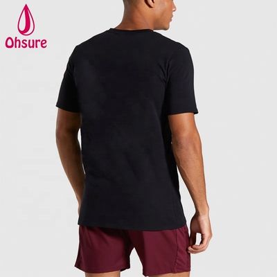 Schmale Passform Baumwolle Spandex Herren Gymnastik T-Shirt Bodybuilding T-Shirt Workout Kleidung Hochwertig Maßgeschneidert für Herren Casual Bedruckt