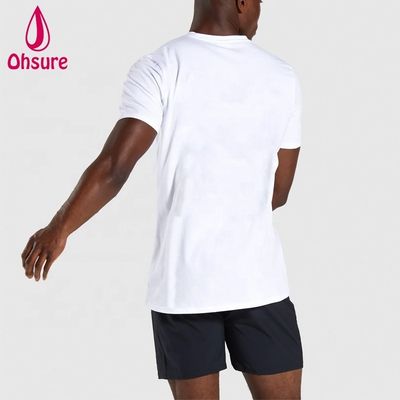Schmale Passform Baumwolle Spandex Herren Gymnastik T-Shirt Bodybuilding T-Shirt Workout Kleidung Hochwertig Maßgeschneidert für Herren Casual Bedruckt